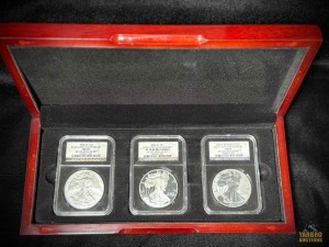 (3) 2006 American Eagle Silver Dollar Set