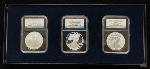 (3) 2006 American Eagle Silver Dollar Set