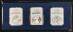 (3) 2011 American Eagle Silver Dollar Set