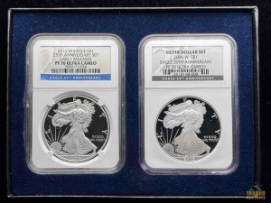 2pc 2006 & 2011 American Eagle Silver Dollar Coin Set