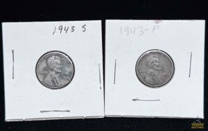 (2) 1943 Steel Lincoln Pennies