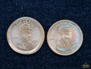 (2) Lincoln Cent Broad Strike Mint Error