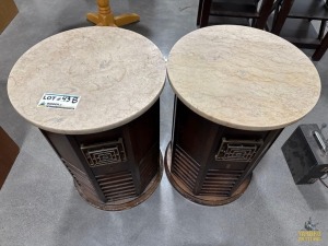 2- 18" Marple Top Round End Tables