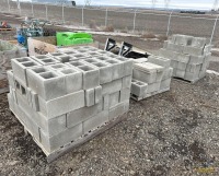 (3) Pallets Assorted Concrete Blocks