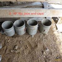 (4) Hastings 10" Aluminum Pipe End Caps - OFFSITE