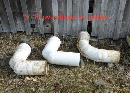 (3) 8" PVC 90 Degree PVC Fittings - OFFSITE