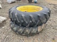 (2) 16.9x38 Tractor Rear Tires w/Rims & Hubs