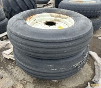 2-11.25x24 Ribbed Implement Tires w/Rims