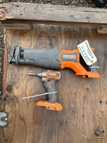 Ridgid Cordless Recip Saw & Impact Driver Tool Only