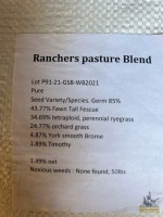 (5) 50# Bags Ranchers Blend Pasture Seed