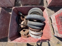 Assorted Bell Housings, Flywheels, Tires and Misc