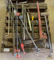 Pipe Wrench, Pipe Clamps & Misc Tools