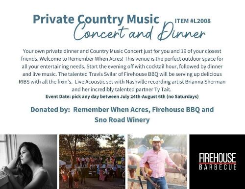 Private Country Music Concert and Dinner