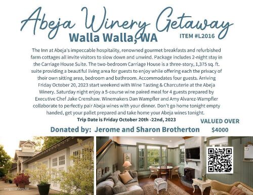 Abeja Winery Getaway - Walla Walla