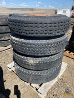 4-Assorted 10:00 x20 Truck Tires