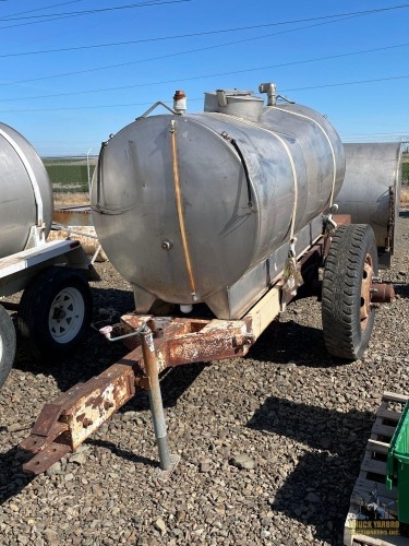 500 Gallon Stainless Tank Trailer