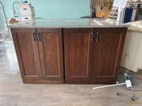 Granite Top 68"L x 43"W x 42"T Desk/Cabinet