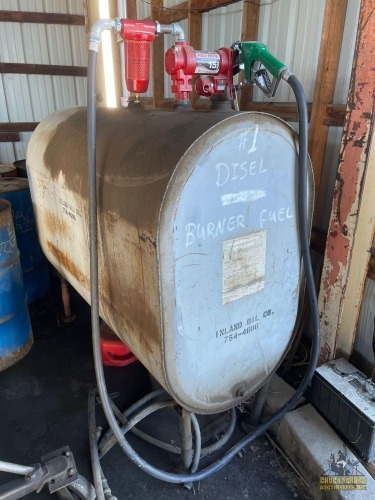 250gal Red Diesel Tank w/Pump