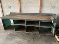 8' Wood Work Bench w/Vise