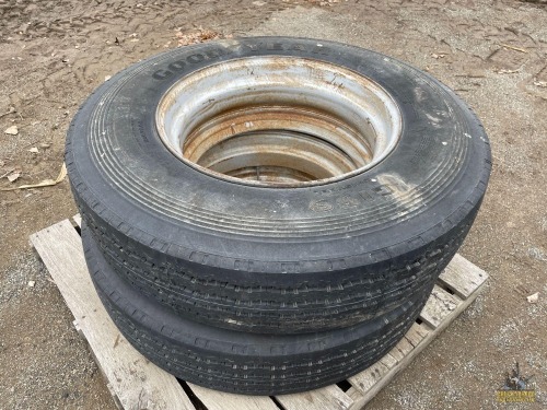 (2) 11R24.5 Tires