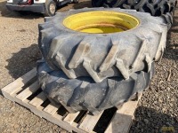 (2) 12.4x24 Tractor Front Tires w/Rims