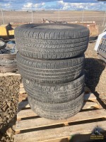 (4) 195/70R14 Car tires w/5 Hole Rims