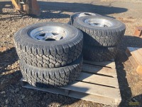 (4) LT245/75R16 Pickup Tires w/8 Hole Rims