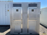 2-Stall Aluminum Portable Toilet