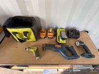 Assorted Cordless Ryobi Tools W/ Bag
