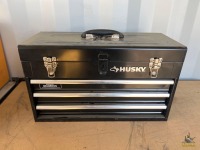 Husky Toolbox W/ Combo Wrenches & Sockets