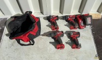 Assorted 18v Milwaukee Drills W/ Bag & Battery Charger