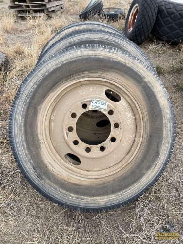 (5) 11R 24.5 Truck Tires