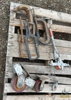 Assorted Clamps, Come-a-long, Casters