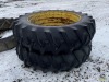 (2) Firestone All Traction Field & Road 15.5x38 Rear Tractor Tires w/Rims